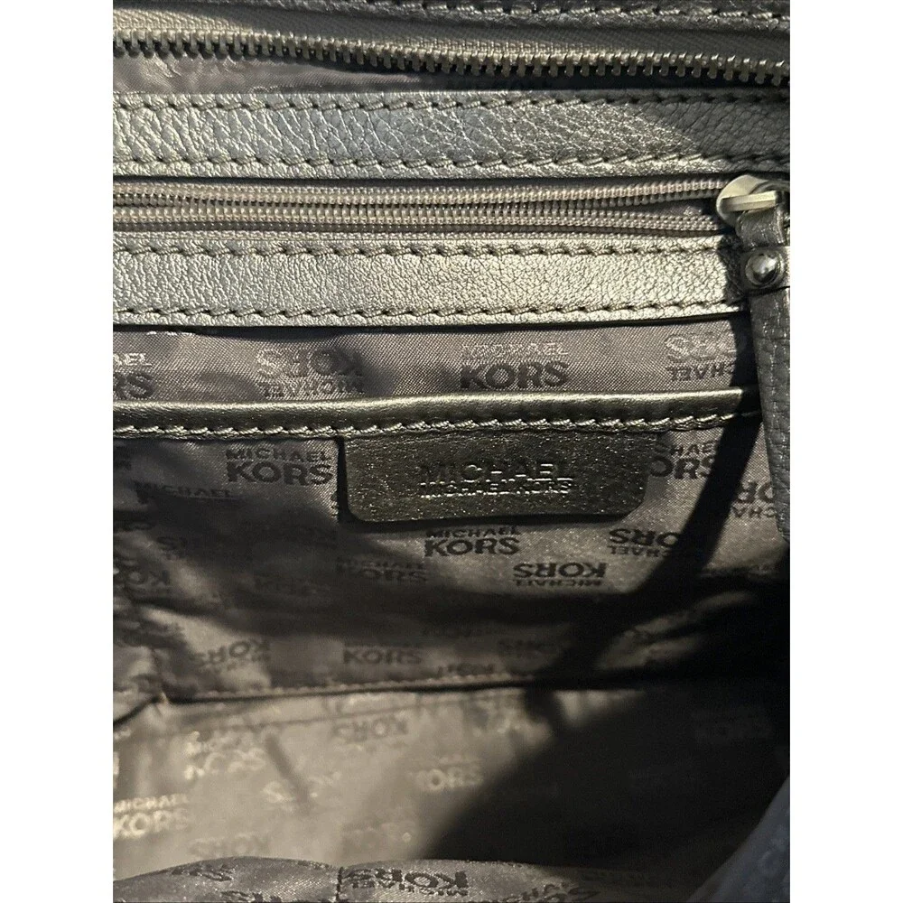 Michael Kors Large Metallic Silver Leather Shoulder Bag